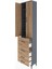 Arges Dolap 4 Raflı 4 Çekmeceli 2 Kapaklı 60X30X243 Antrasit-Çam 4