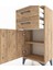 Arges Komodin Tek Raflı 2 Çekmeceli Tek Kapaklı 44X30X96 Çam-Çam 5