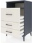 Hyperion Komodin Tek Raflı 3 Çekmeceli 60X44X96 Antrasit-Aytaşı 4