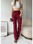 Kadın Kırmızı Pamuklu Ekose Desenli Beli Lastikli Pijama Altı Eşofman 4