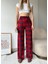 Kadın Kırmızı Pamuklu Ekose Desenli Beli Lastikli Pijama Altı Eşofman 6