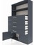 Arges Dolap 2 Raflı 4 Çekmeceli 2 Kapaklı 88X30X163 Antrasit-Antrasit 5