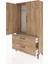 Arges Dolap Tek Raflı 2 Çekmeceli Tek Askılı 88X30X163 Çam-Çam 4