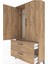 Arges Dolap Tek Raflı 2 Çekmeceli Tek Askılı 88X30X163 Çam-Çam 5