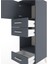 Hyperion Dolap 2 Raflı 3 Çekmeceli Tek Kapaklı 44X44X134 Antrasit-Antrasit 5