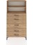 Arges Dolap 2 Raflı 5 Çekmeceli 88X30X163 Çam-Çam 1