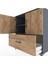Hyperion Şifonyer 2 Raflı Tek Çekmeceli 2 Kapaklı 88X44X96 Antrasit-Çam 5