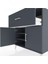 Hyperion Şifonyer 2 Raflı Tek Çekmeceli 2 Kapaklı 88X44X96 Antrasit-Antrasit 5