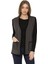 Kadın Siyah-Vizon Kazayağı Triko Anne Yelek 2