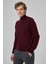 Erkek Koyu Bordo Basic Yarım Balıkçı Yaka Dynamic Fit Rahat Kesim Triko 1