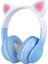 Stn-28 Pro Kedi Kulaklı Tasarımlı Rgb Işıklı Bluetooth Kulaklık Mavi 2