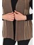 Kadın Kahverengi Çift Renk Ajurlu Işlemeli Mevsimlik Triko Anne Yazlık Yelek 6