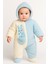 Pelüş Şapkalı Uzun Kollu Fermuarlı Erkek Bebek Tulum & 0-6 Ay 2