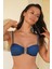 Olympos Petrol Mavisi Straplez Çıkarılabilir Pedli Bikini Üst 6