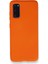 Samsung Galaxy S20 Kılıf Içi Kadife Kaplı Nano Silikon Kapak - Turuncu 1