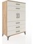 Hyperion Dolap Tek Raflı 5 Çekmeceli 2 Kapaklı 88X44X134 Çam-Aytaşı 2