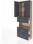 Arges Dolap 4 Raflı 3 Çekmeceli 2 Kapaklı 88X30X243 Çam-Antrasit 4