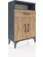 Arges Komodin 2 Raflı Tek Çekmeceli 2 Kapaklı 60X30X96 Antrasit-Çam 2