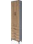 Arges Dolap 4 Raflı 4 Çekmeceli 2 Kapaklı 60X30X243 Antrasit-Çam 3