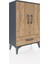 Arges Komodin 2 Raflı Tek Çekmeceli 2 Kapaklı 60X30X96 Antrasit-Çam 2