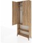 Arges Dolap 3 Raflı 2 Kapaklı Tek Askılı 88X30X221 Çam-Çam 4