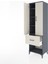 Hyperion Dolap 4 Raflı Tek Çekmeceli 2 Kapaklı 60X44X195 Antrasit-Aytaşı 4