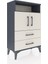 Arges Komodin 2 Raflı 2 Çekmeceli 2 Kapaklı 60X30X96 Antrasit-Aytaşı 2