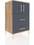 Hyperion Komodin Tek Raflı 2 Çekmeceli 2 Kapaklı 60X44X96 Çam-Antrasit 2