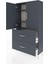 Arges Dolap 3 Raflı 2 Çekmeceli 2 Kapaklı 88X30X163 Antrasit-Antrasit 4