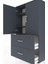 Arges Dolap 3 Raflı 2 Çekmeceli 2 Kapaklı 88X30X163 Antrasit-Antrasit 5