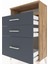 Arges Komodin Tek Raflı 3 Çekmeceli 60X30X96 Çam-Antrasit 5
