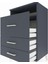 Hyperion Komodin Tek Raflı 3 Çekmeceli 60X44X96 Antrasit-Antrasit 5