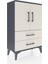 Arges Komodin 2 Raflı 2 Çekmeceli 2 Kapaklı 60X30X96 Antrasit-Aytaşı 2