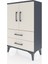 Arges Komodin 2 Raflı 2 Çekmeceli 2 Kapaklı 60X30X96 Antrasit-Aytaşı 3