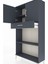 Arges Dolap 3 Raflı Tek Çekmeceli 2 Kapaklı 88X30X163 Antrasit-Antrasit 5