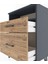 Arges Komodin Tek Raflı 2 Çekmeceli 60X30X80 Antrasit-Çam 5