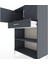 Hyperion Dolap 2 Raflı Tek Çekmeceli 2 Kapaklı 88X44X134 Antrasit-Antrasit 5