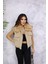 Kadın Peluş Yelek M4817 Camel 4