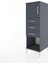 Hyperion Dolap Tek Raflı 3 Çekmeceli Tek Kapaklı 44X44X134 Antrasit-Antrasit 3