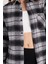 Kadın Slim Fit Dar Kesim Oduncu Tek Cepli Kareli Kışlık Gömlek 3