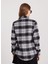 Kadın Slim Fit Dar Kesim Oduncu Tek Cepli Kareli Kışlık Gömlek 7