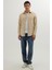 Erkek Slim Fit Dar Kesim Uzun Kollu Düz Kışlık Oduncu açık Bej Gömlek 4