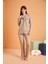 Kadın Kahverengi Düğmeli Pijama Takımı 28036 1