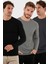 Pamuklu Bisklet Yaka Slim Fit Basic 3'lü Paket Sweat Erkek Sweat 5905073S3 1