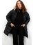 Uzun Kapşonlu Şişme Mont M001 Siyah 6
