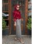 Jamıla Sarah Roya Etekli Takım FW26-2201 Bordo Gri 2