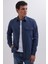 Erkek Slim Fit Tek Cep Kapaklı Düz Oduncu Spor Indigo Gömlek 2