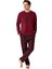 Erkek Bordo Uzun Kollu Pijama Takımı 3502-S 1