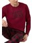 Erkek Bordo Uzun Kollu Pijama Takımı 3502-S 2