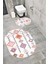 Su Emici Yumuşak Kaymaz Sünger Dolgulu Yıkanabilir Dekoratif Banyo Paspası Takımı COLORFUL1104OVAL 1